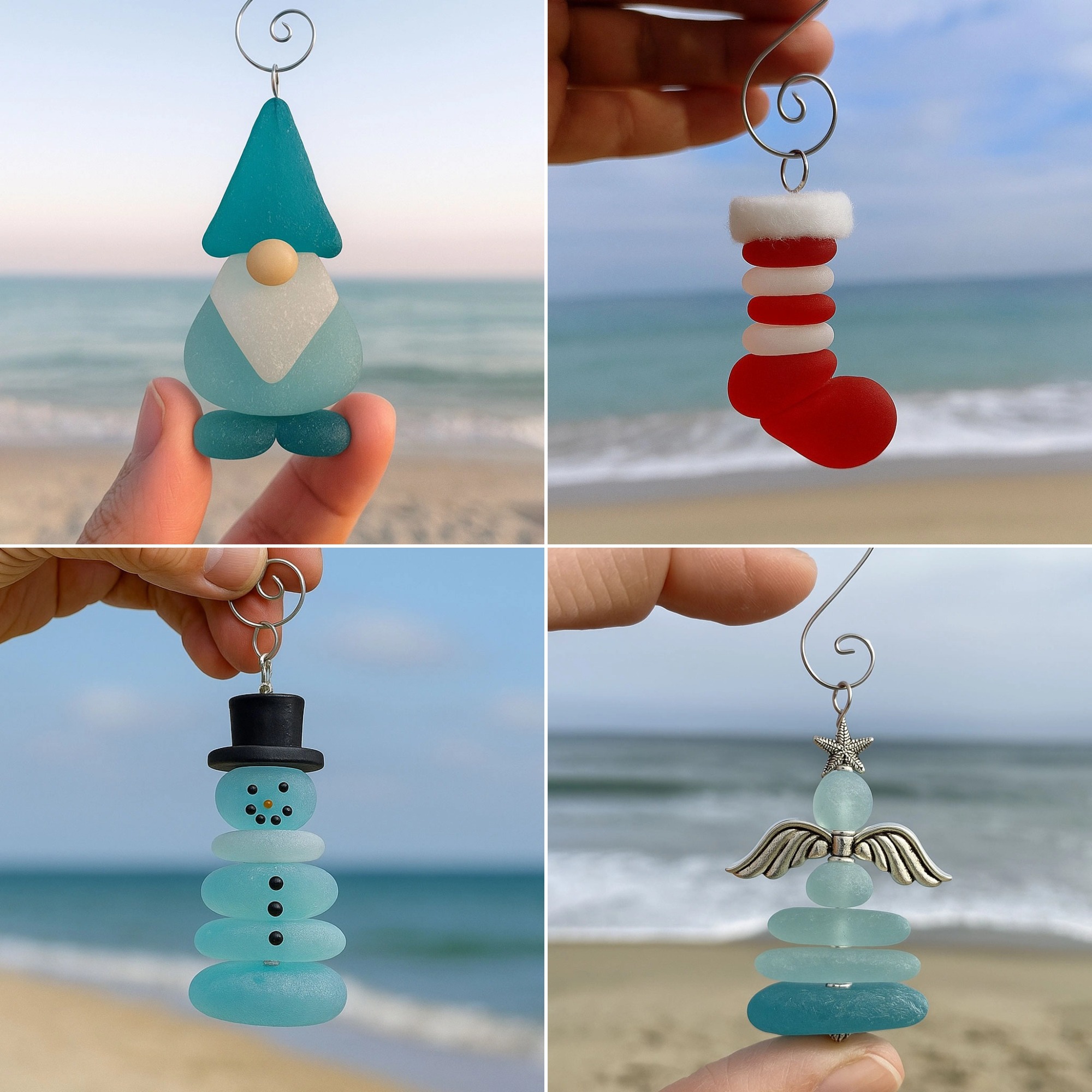 🎁✨ Coastal Christmas Sea Glass Ornaments - Perfect Holiday Gift & Special Occasion Present!