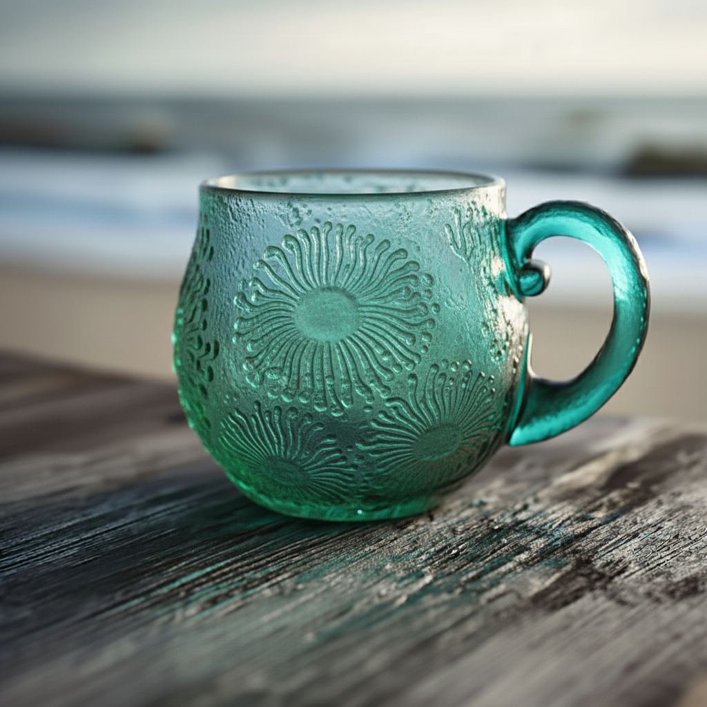 🌊✨ Handcrafted Ocean Glass Mugs – Perfect Holiday & Special Occasion Gift