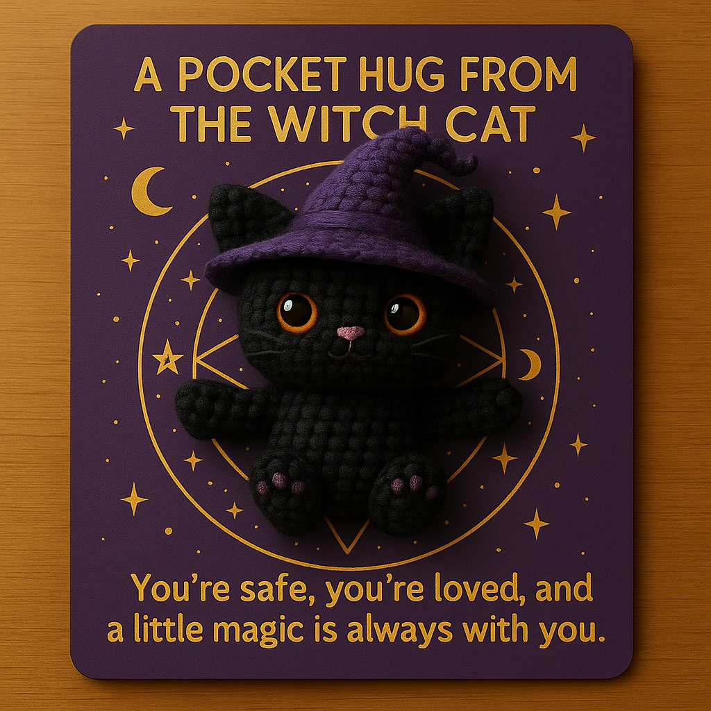 🔮🐱 Pocket Witch Cat – Perfect Magical Gift for Holidays & Special Occasions!