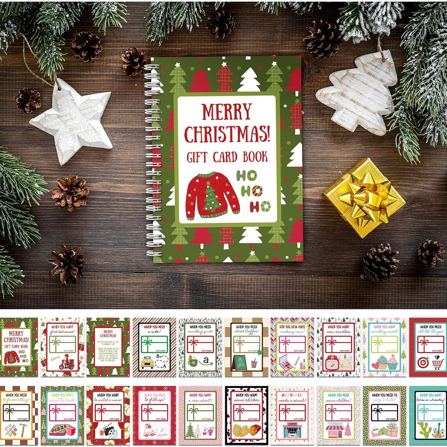 🎁📚 Festive Hardcover Gift Card Book – Perfect Holiday Present!