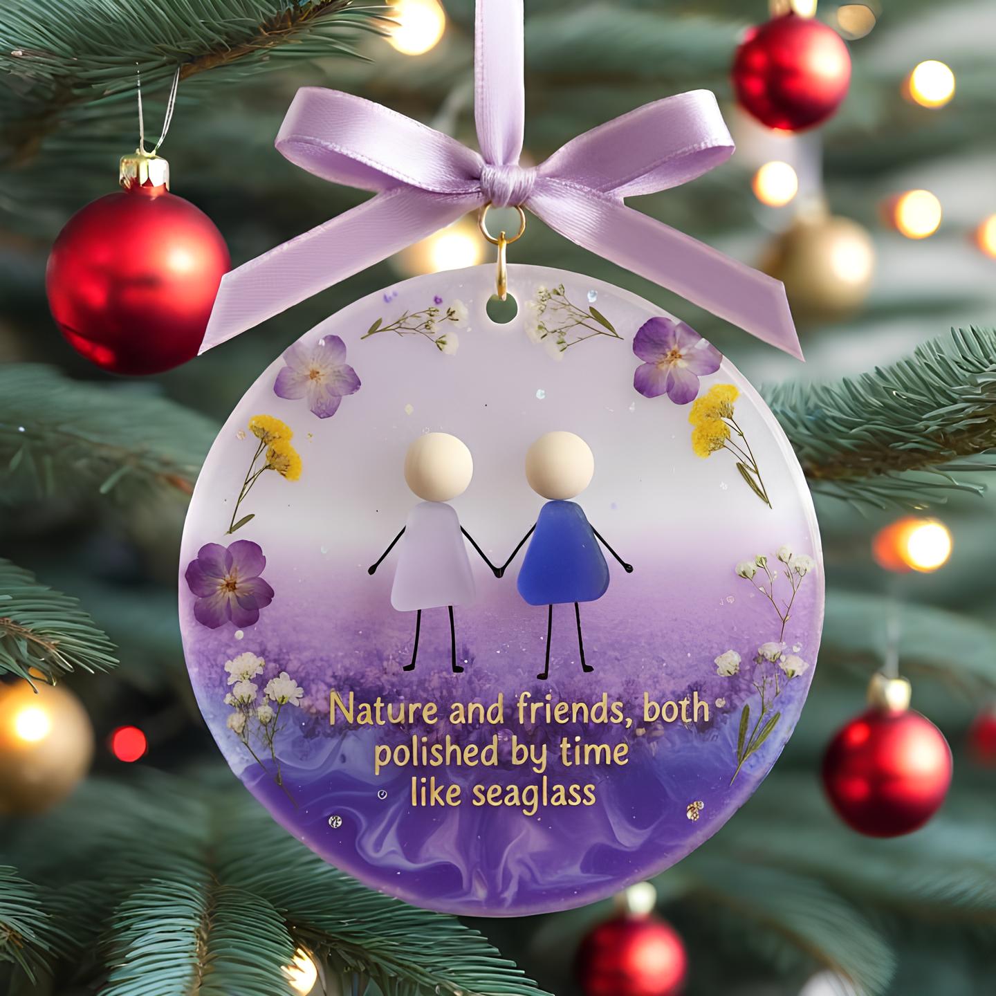 🎄✨ Heartfelt Sea Glass Christmas Ornament – Perfect Holiday Gift 🎁💙