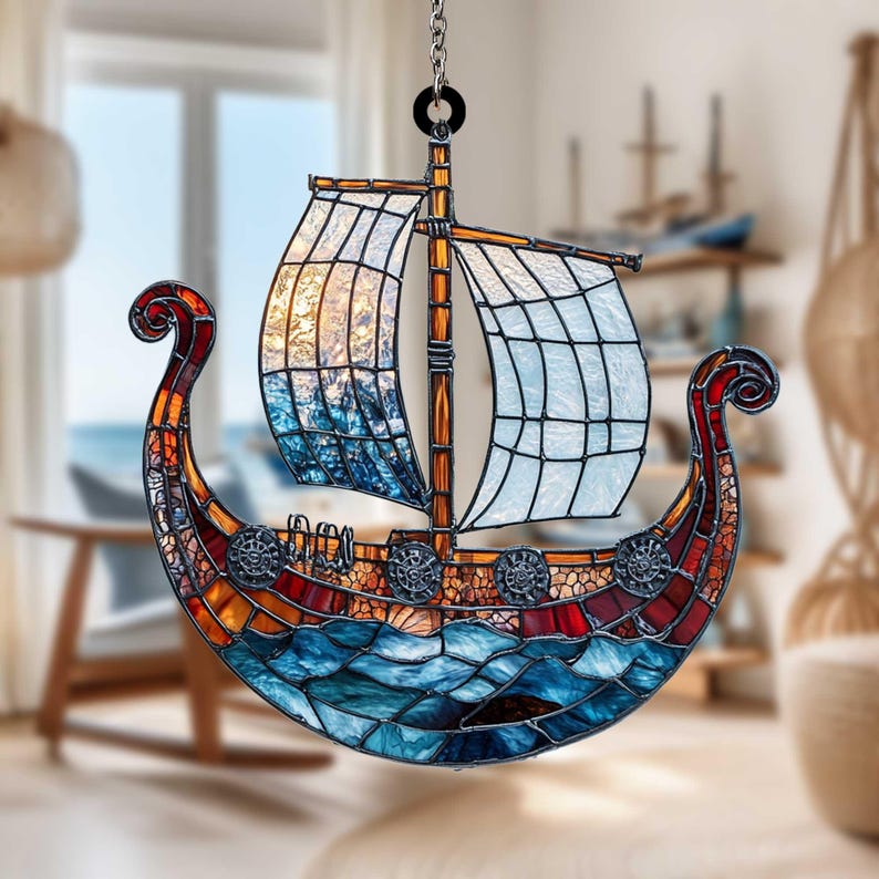 🌟 Viking Ship ACRYLIC Suncatcher – Perfect Holiday & Special Occasion Gift 🎁