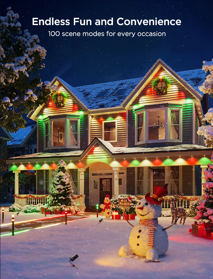 ✨Festive Smart Rainbow LED Outdoor Lights - Perfect Holiday Gift! 🎁