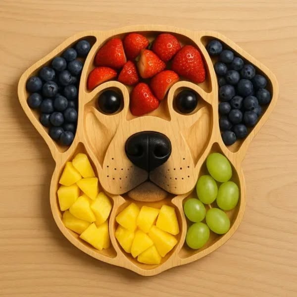🎄🐶 Festive Dog-Shaped Wooden Plate – Perfect Holiday & Special Occasion Gift!