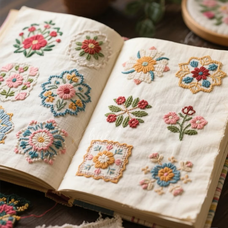 🎨 DIY Floral Embroidery Book - Perfect Gift for Holidays & Special Occasions 🎁