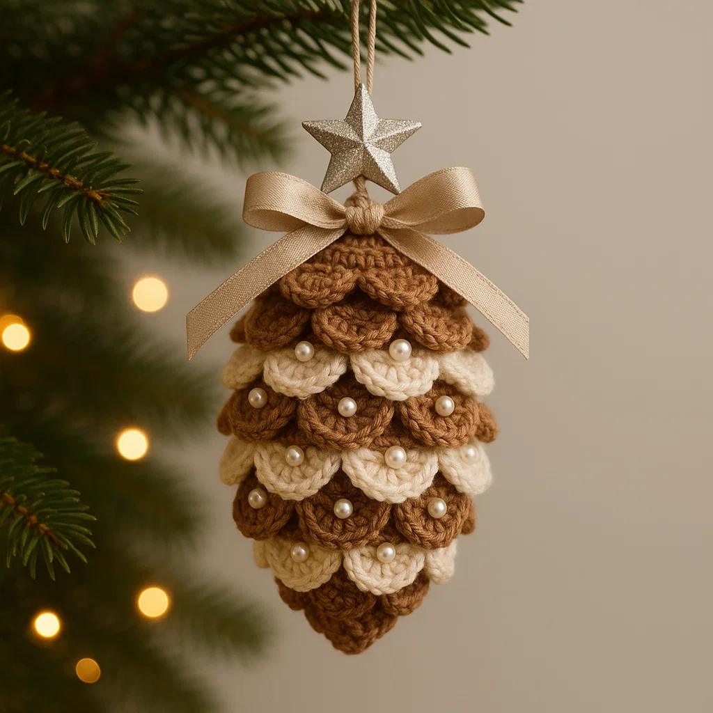 🎁✨ Handmade Crochet Pinecone Ornament - Perfect Holiday & Special Occasion Gift 🎄💝