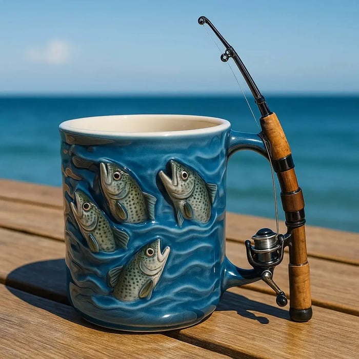 🎁🎣 The Perfect Fishing Mug—Ideal Holiday & Special Occasion Gift! ☕🎄