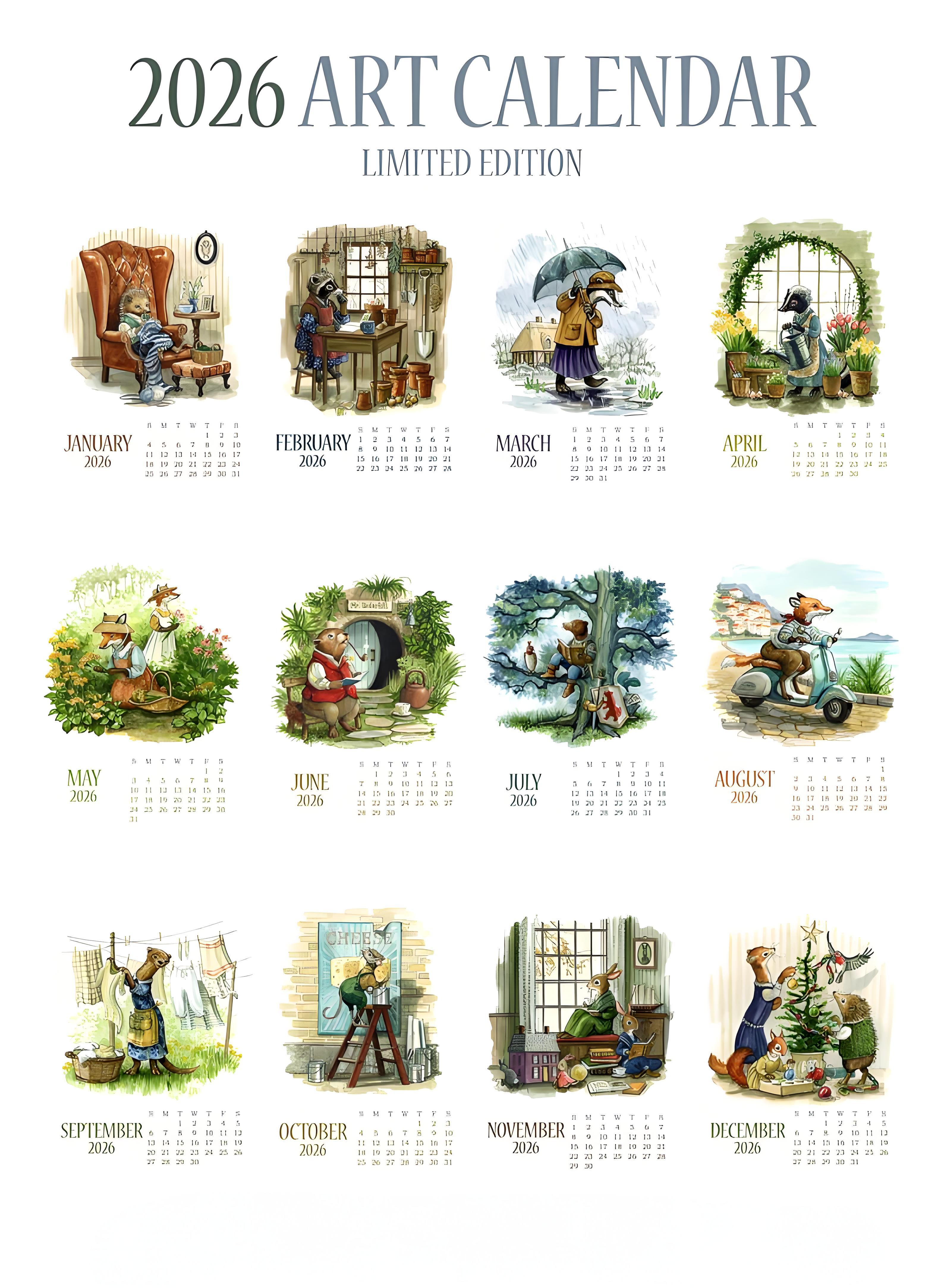 🎁 Hector Fox & Friends 2026 Wall Calendar - Perfect Gift for Holidays & Special Occasions! 📅