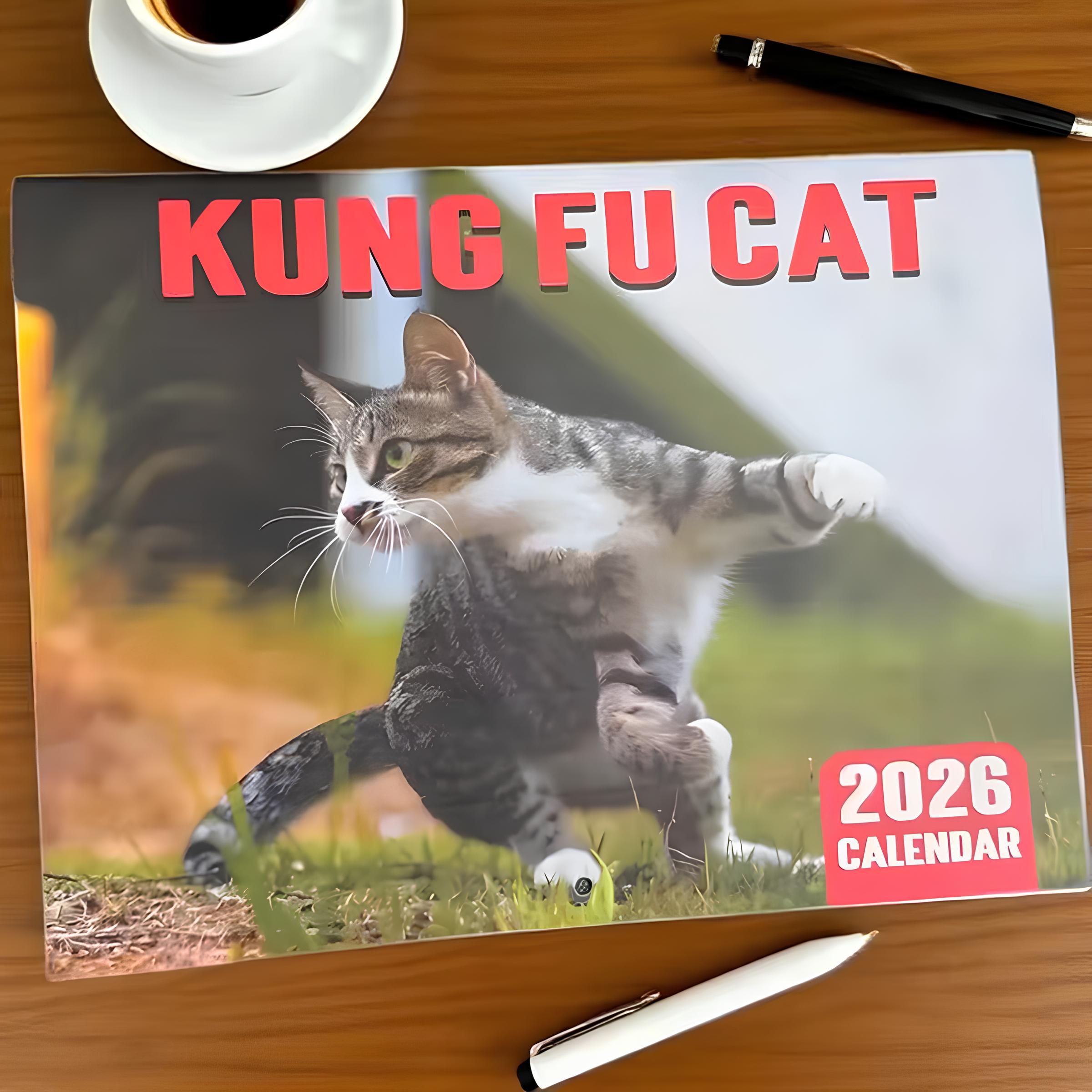 🎁 2026 Kung Fu Cat Calendar - Perfect Gift for Holidays & Special Occasions! 🐱