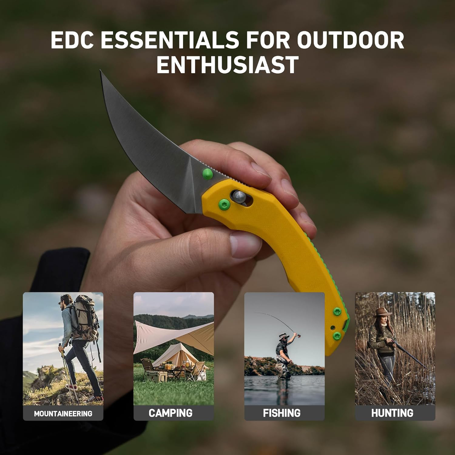 🎁 Premium EDC Pocket Knife with G10 Handle - Perfect Gift for Camping, Hiking & Special Occasions ⛺️