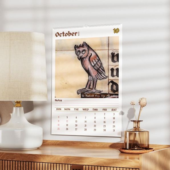 🎁📅 Funny Medieval Owl Calendar 2026 - Perfect Holiday & Special Occasion Gift!