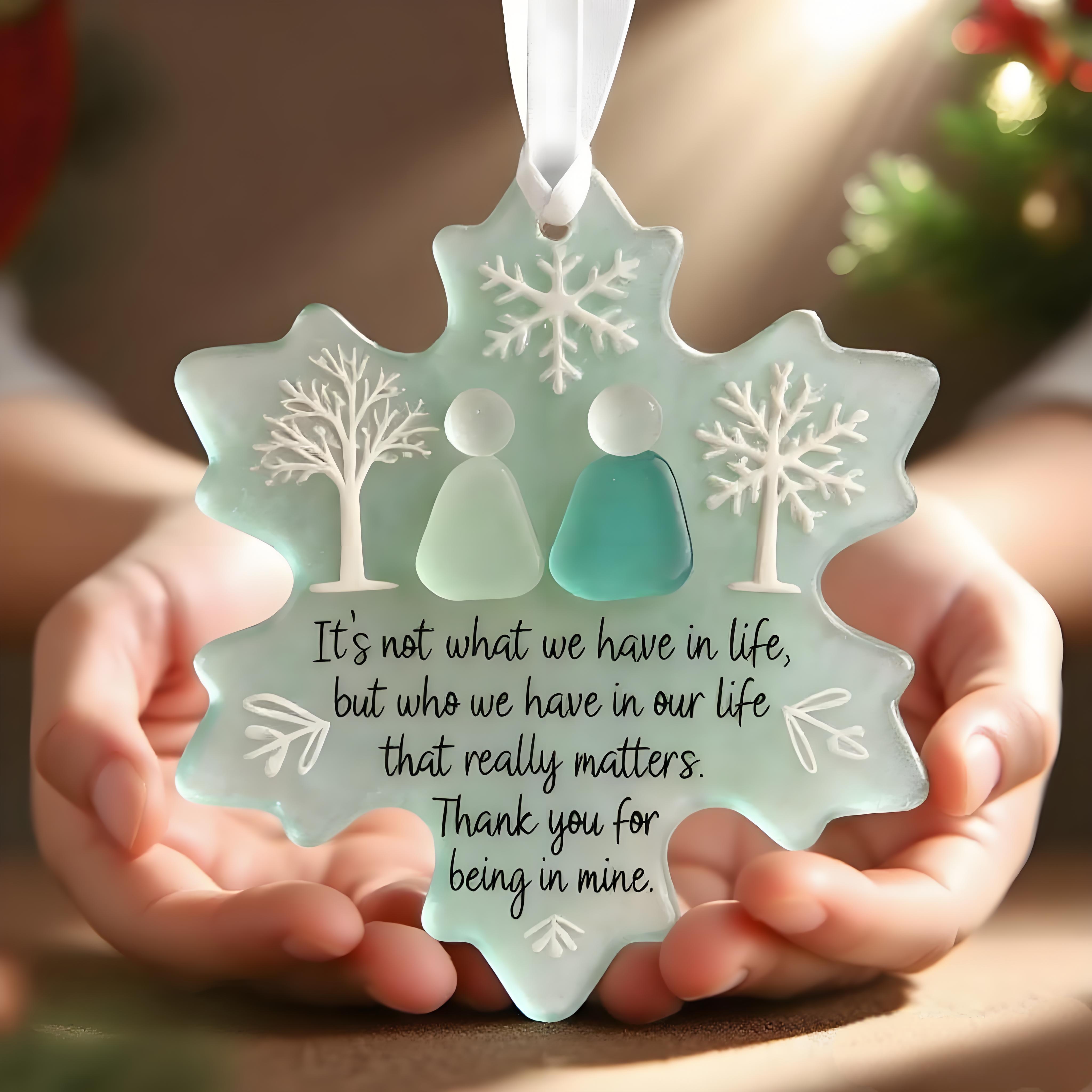💖🎁 Sea Glass Friendship Snowflake Ornament – Perfect Holiday & Special Occasion Gift
