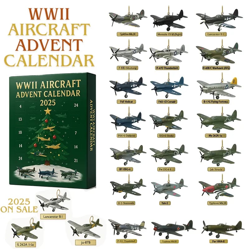 WWII Aircraft Advent Calendar — 24 Mini Warbirds to Unbox (2025 Edition) ✈️🎁 Perfect Holiday & Special Occasion Gift!