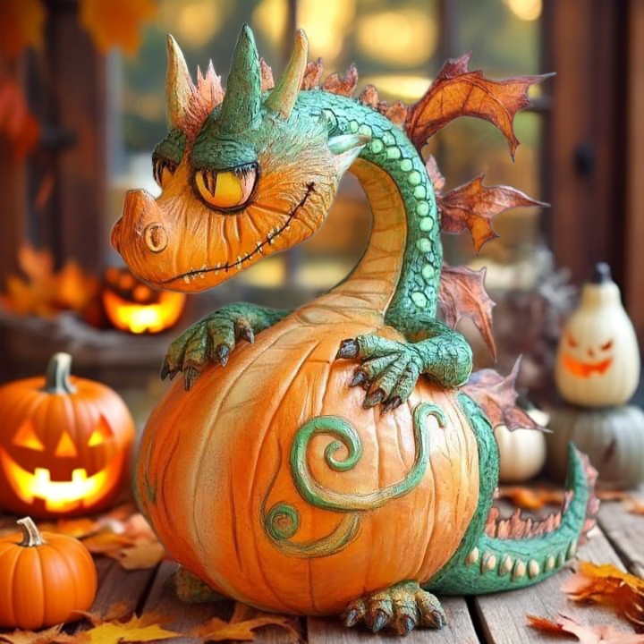 🎁🐉 Pumpkin Dragon – Magical Gift Guardian for Holidays & Special Occasions!