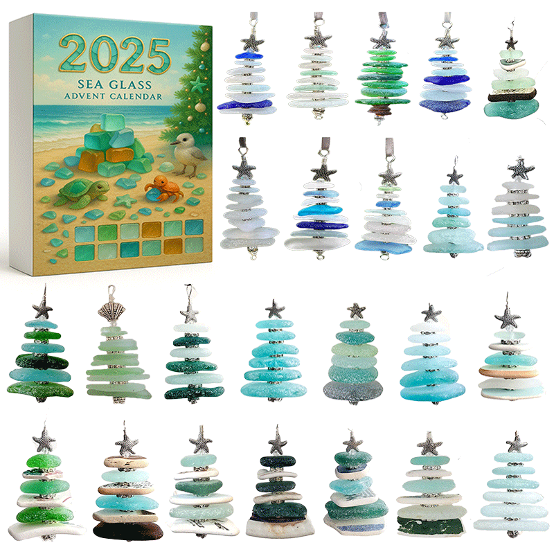 🎄✨Christmas Gift Idea—Sea Glass Advent Calendar Tree for Holidays & Special Occasions