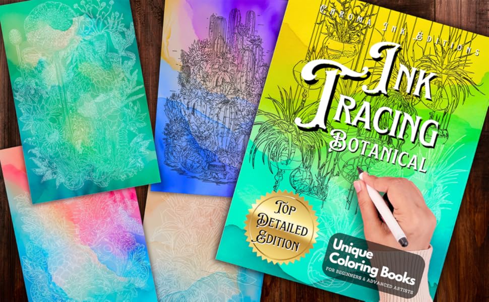 🎁✨Ink Tracing Coloring Book - Perfect Gift for Holidays & Special Occasions 🎨🧘‍♂️