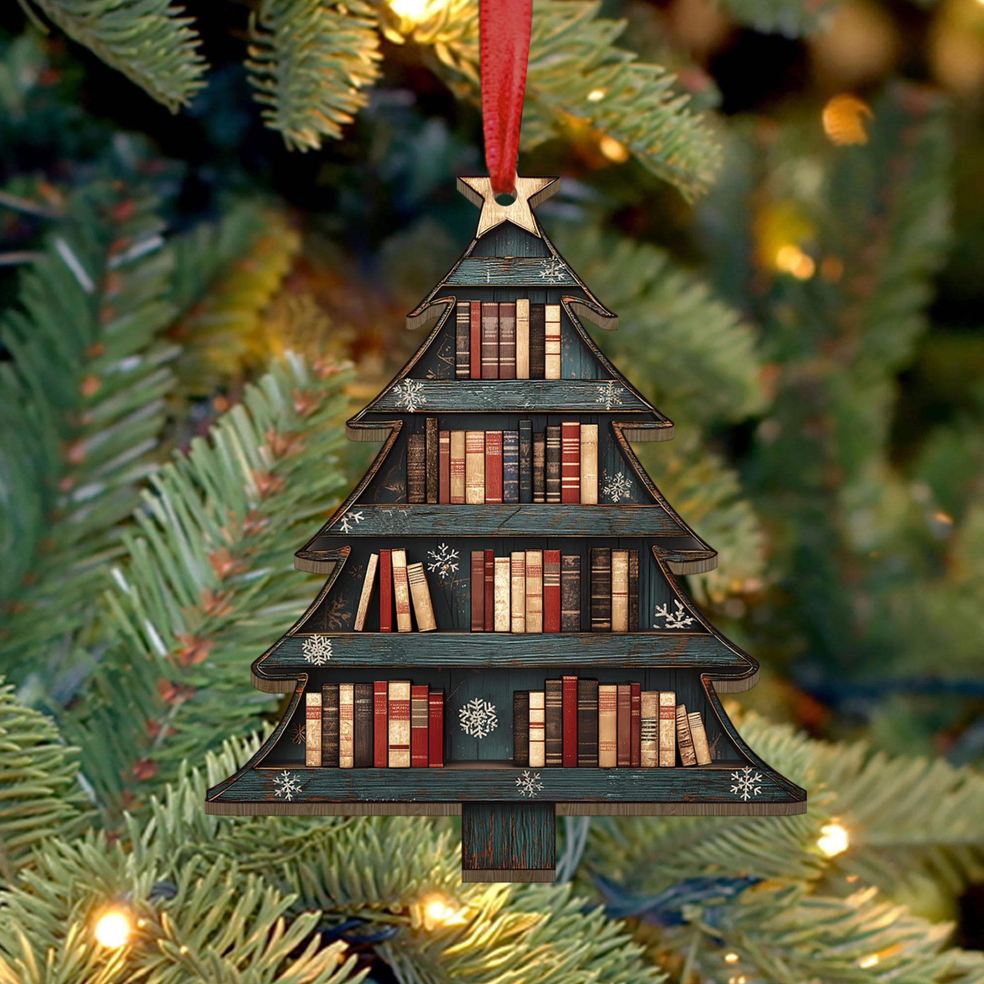 🎄📚 Festive Book Tree Ornament - Perfect Holiday Gift for Book Lovers, Book Club & Book Exchange 🎁