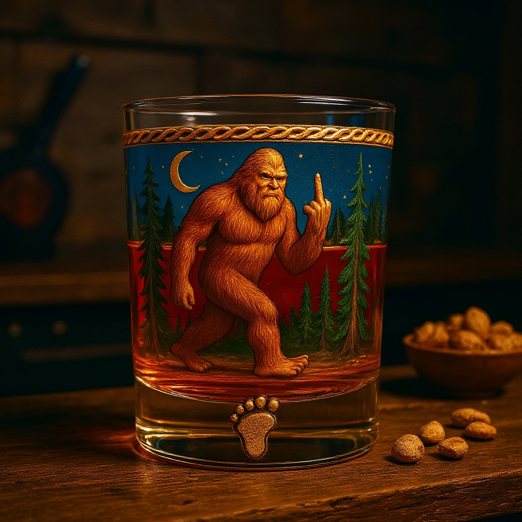 Bigfoot Middle Finger Glass 🎁🤣 - Perfect Gift for Holidays & Special Occasions