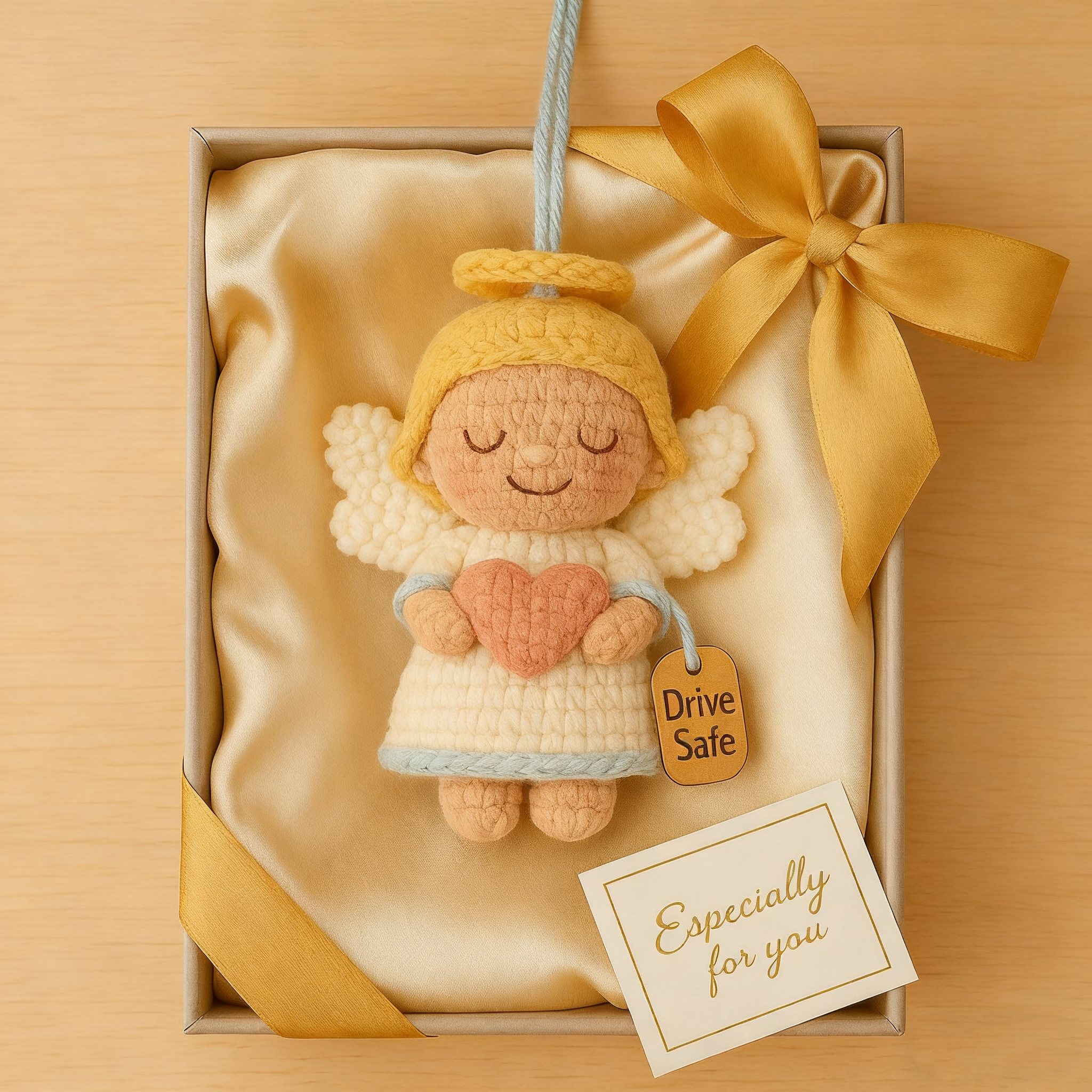 👼 Crochet Angel Car Hanging Charm – Perfect Holiday Gift for Safe Travels 🎁🚗