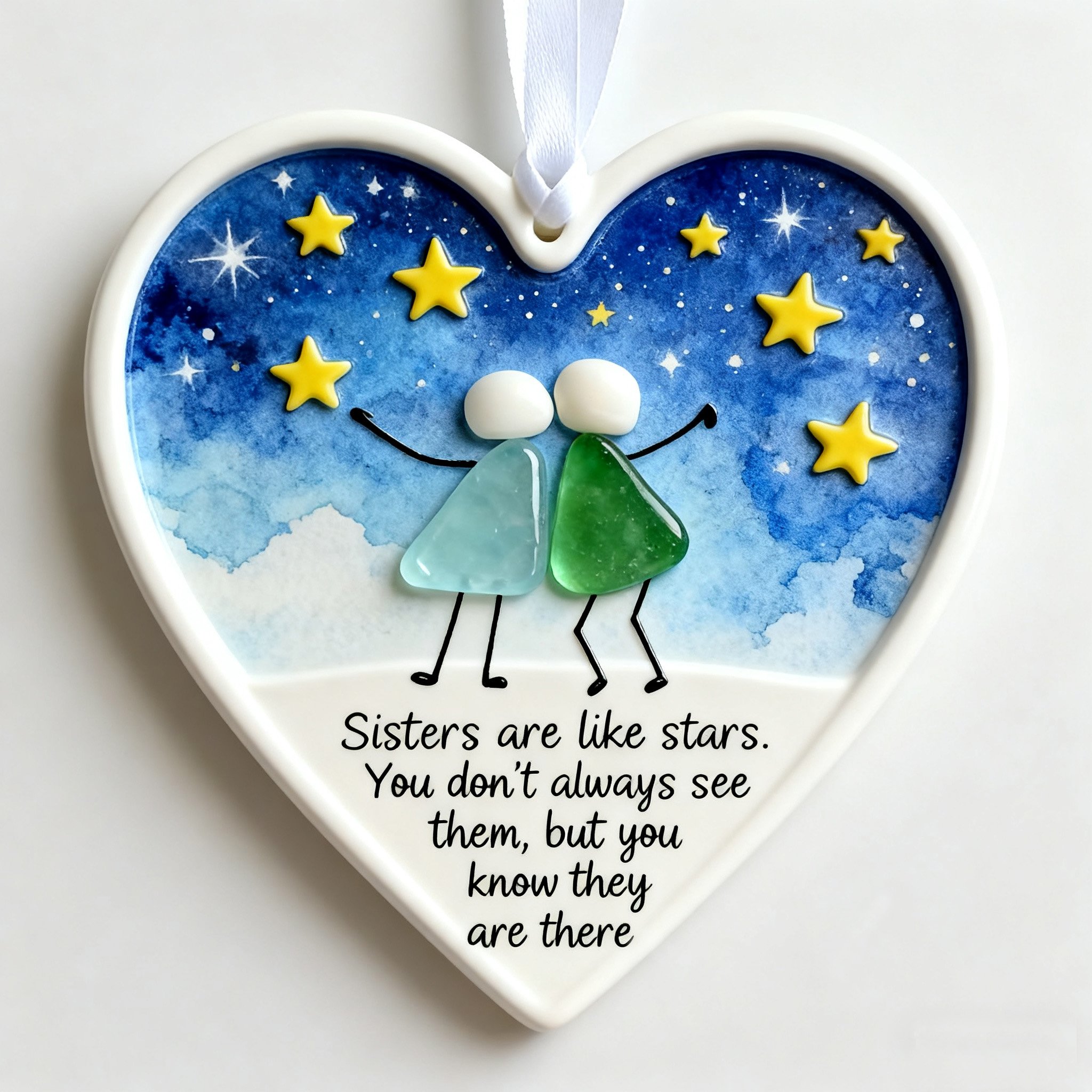 👩🏻‍🤝‍👩🏻 Sisterhood Sea Glass Gift – Perfect for Holidays & Special Occasions 🎁💖