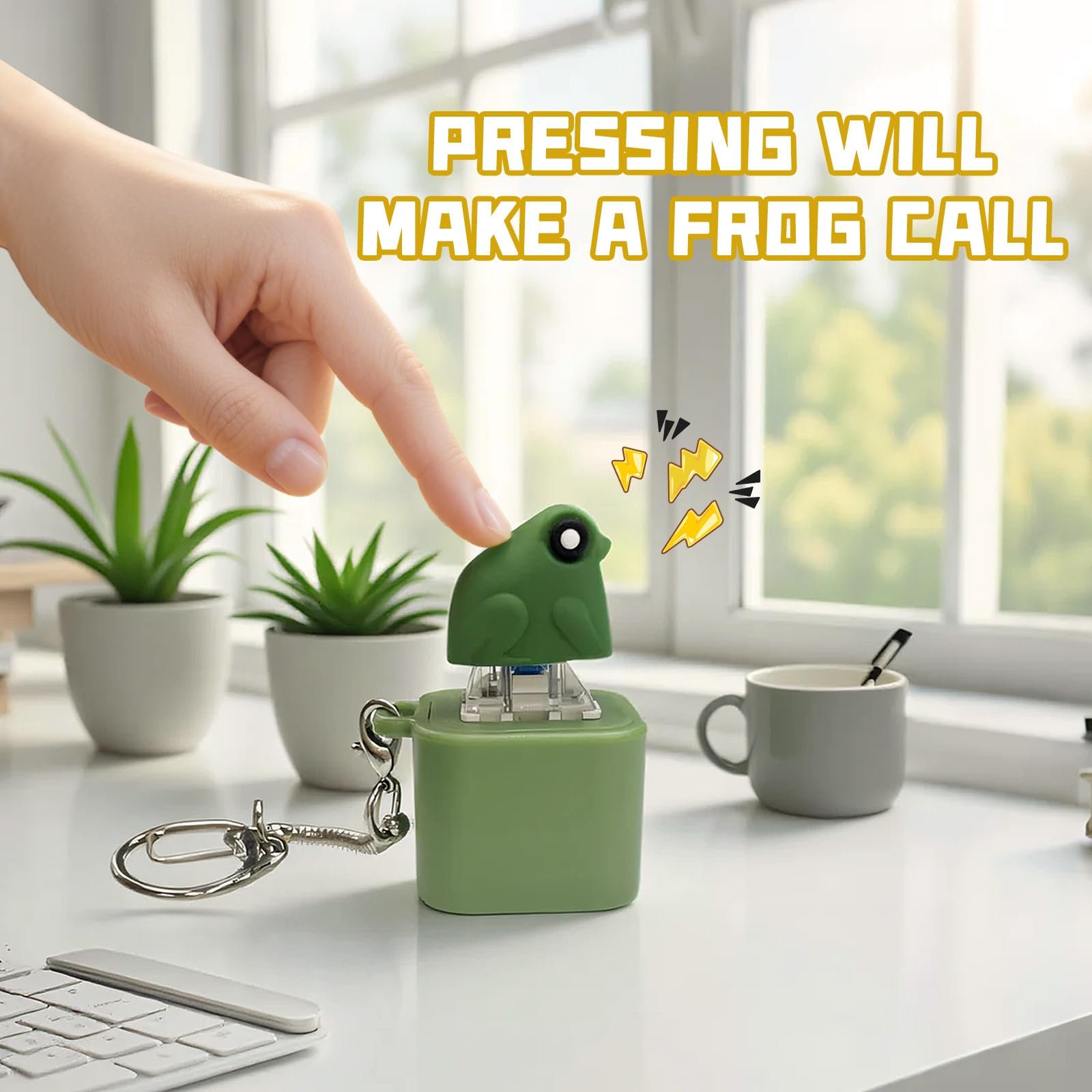 🐸🎁 Croaking Frog Fidget Toy - Fun Rechargeable Keychain Gift with Colorful Lights, Perfect Stress Reliever for Holidays & Special Occasions