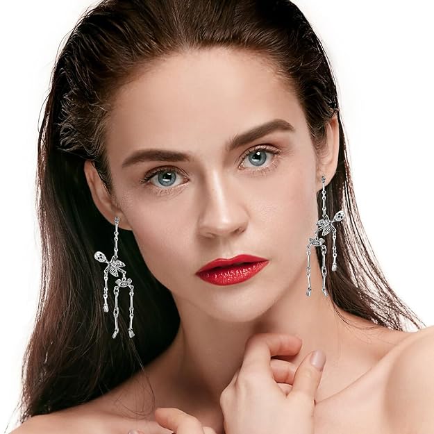 🎁💀 Punk Gothic Skull Earrings – Perfect Halloween Gift Set (2-Pack) for Special Occasions