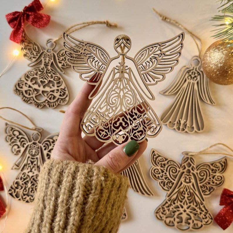 🎁👼 Wooden Angel Ornament – Perfect Holiday & Special Occasion Gift