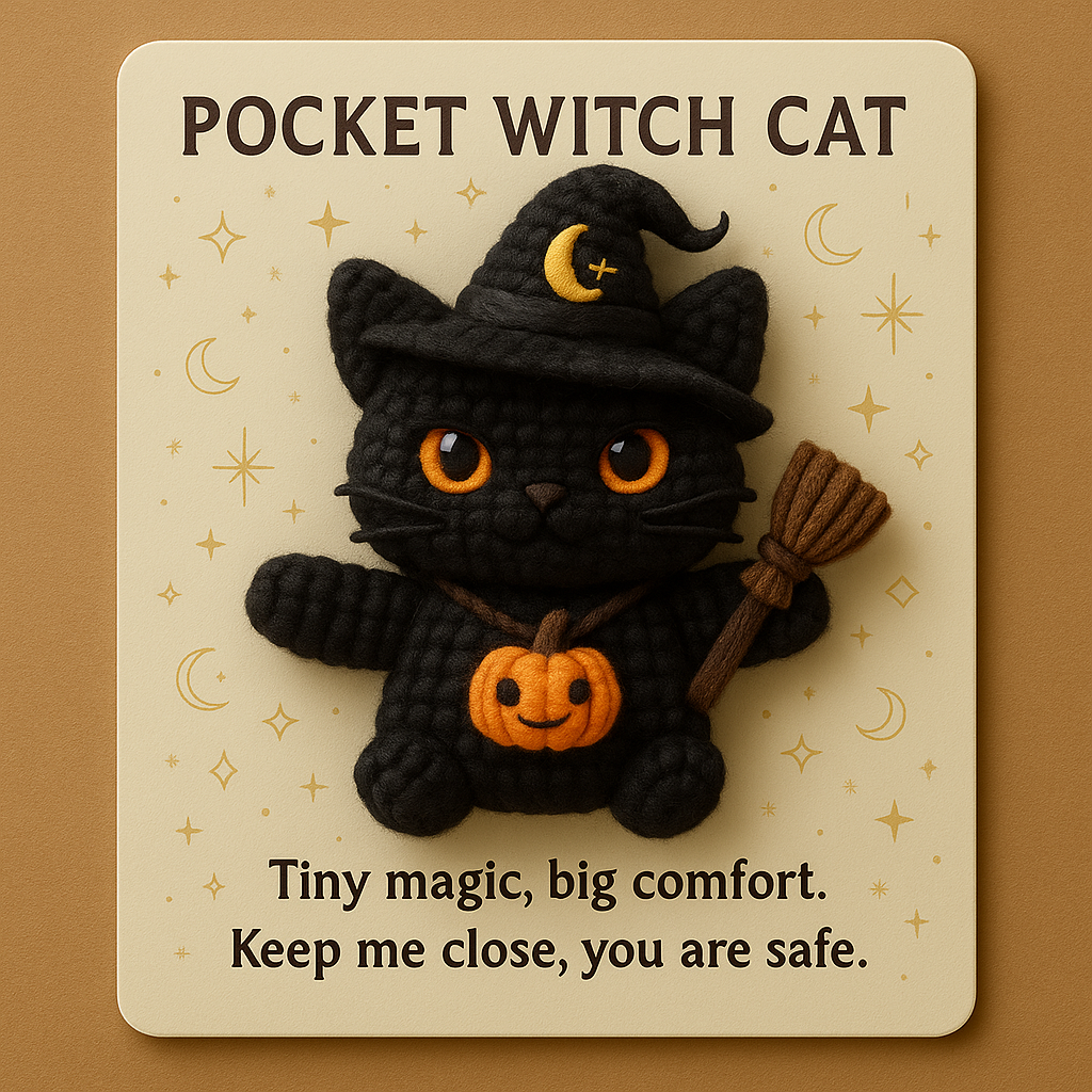 🔮🐱 Pocket Witch Cat – Perfect Magical Gift for Holidays & Special Occasions!