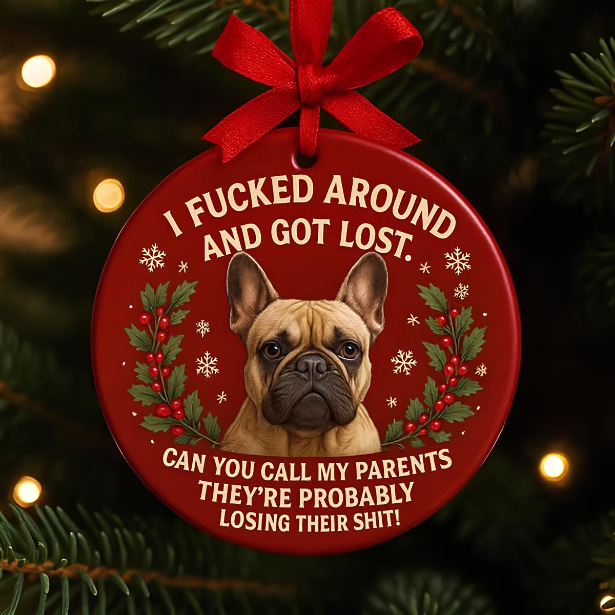 🎄🎁 Funny French Bulldog Christmas Ornament - Perfect Holiday Gift for Bulldog Lovers!