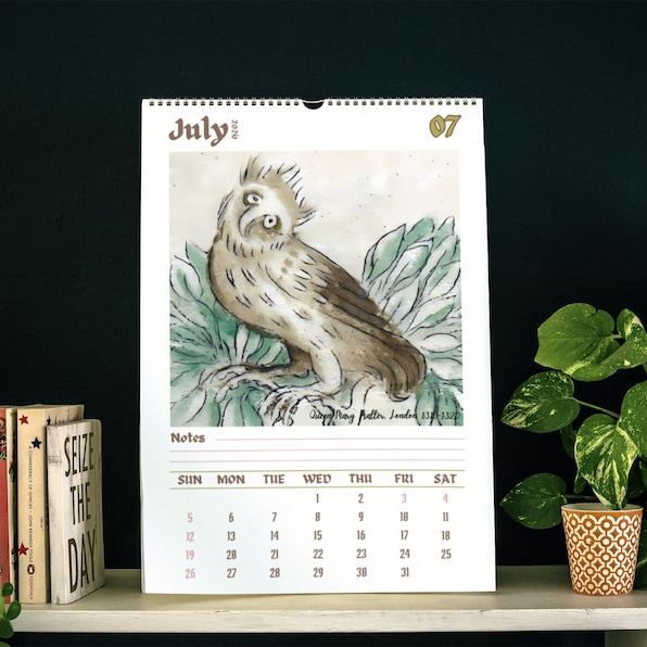 🎁📅 Funny Medieval Owl Calendar 2026 - Perfect Holiday & Special Occasion Gift!