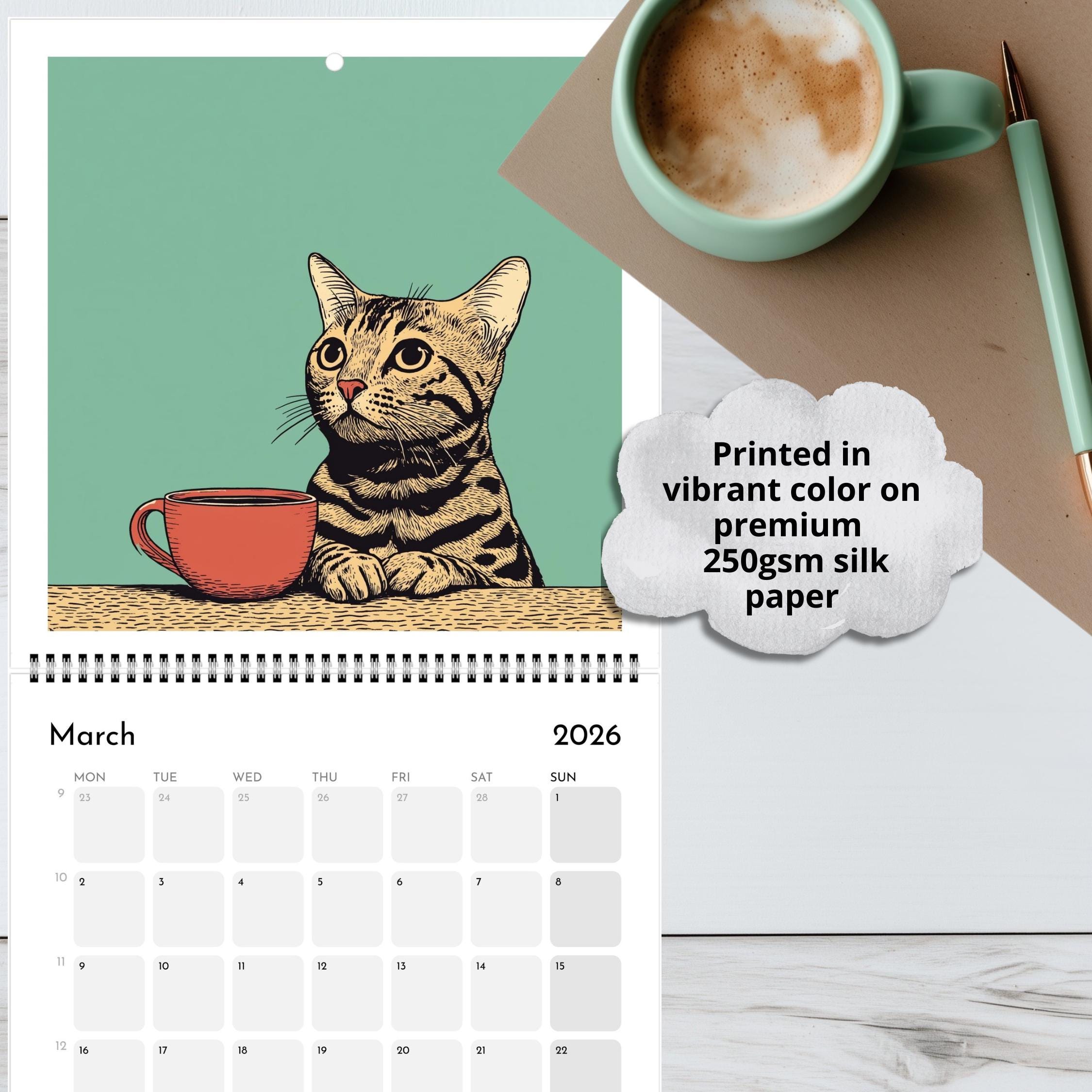 🐱🎁 Cats Chillin' Wall Calendar 2026 - Perfect Gift for Holidays & Special Occasions!