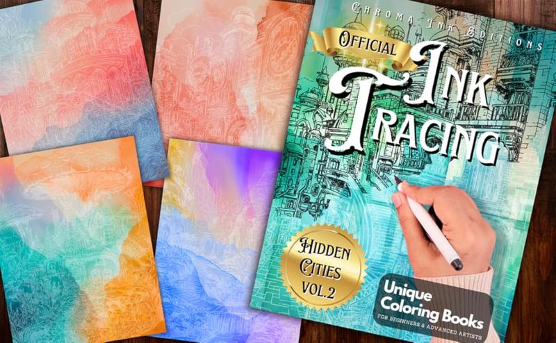 🎁✨Ink Tracing Coloring Book - Perfect Gift for Holidays & Special Occasions 🎨🧘‍♂️