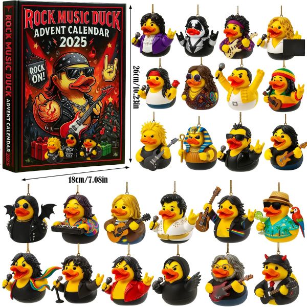 🎄🎵 Rock Music Duck Advent Calendar 2025 – 24 Days of Fun, Perfect Holiday Gift! 🎁🦆