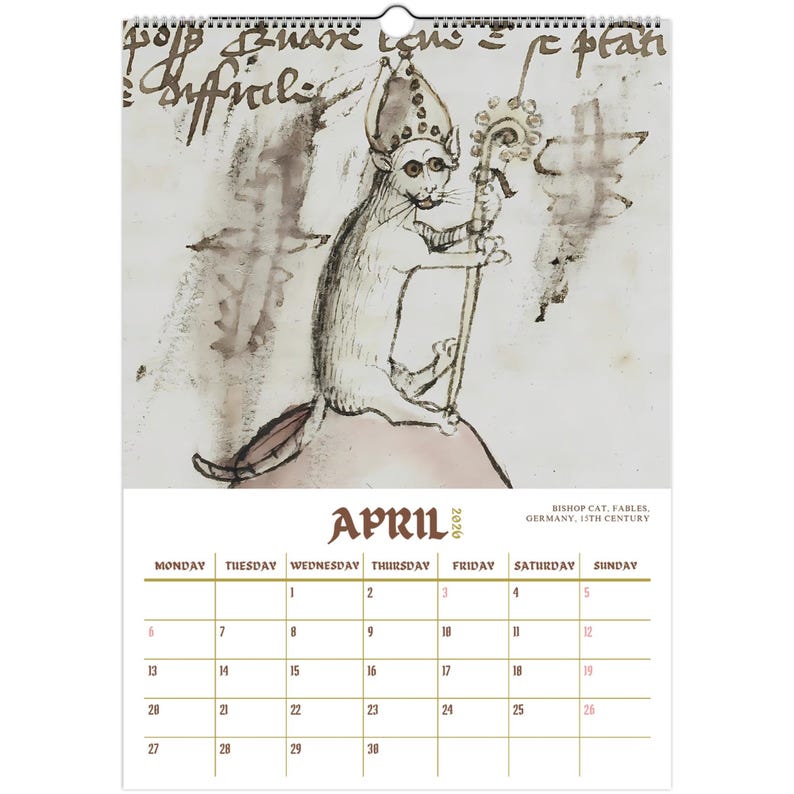 Ugly Medieval Cats 2026 Wall Calendar 🎁📅 – Perfect Holiday & Special Occasion Gift!
