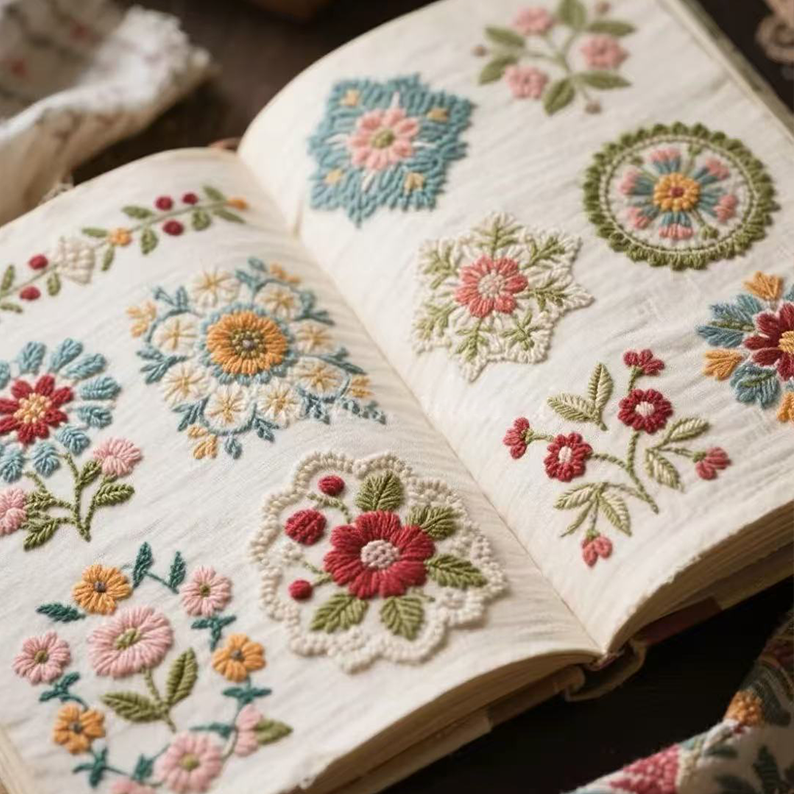 🎨 DIY Floral Embroidery Book - Perfect Gift for Holidays & Special Occasions 🎁