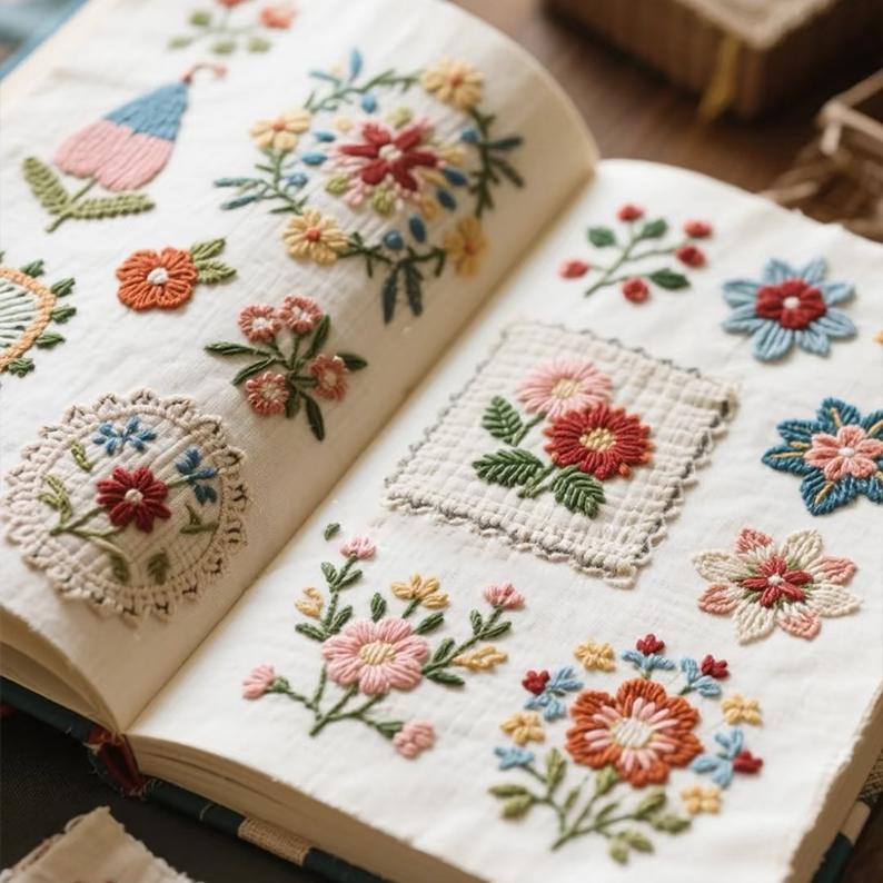 🎨 DIY Floral Embroidery Book - Perfect Gift for Holidays & Special Occasions 🎁