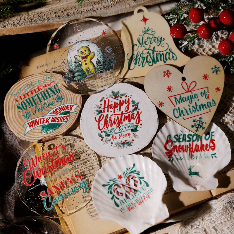 🎁✨ Yuletide Memories Crystal Rub-on Stickers - Perfect Holiday & Special Occasion Gift!