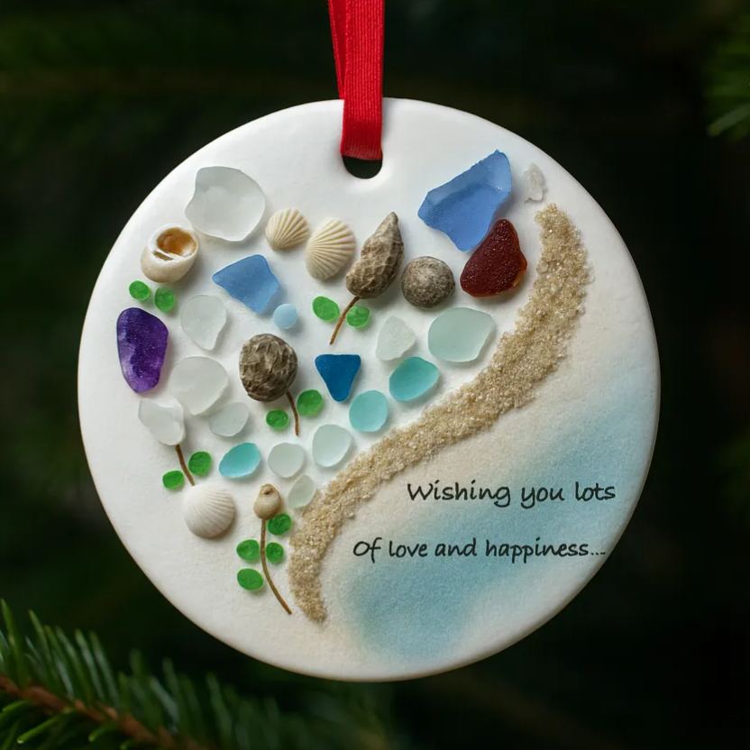💖Seaglass Heart Ornament – Perfect Holiday & Special Occasion Gift🎁