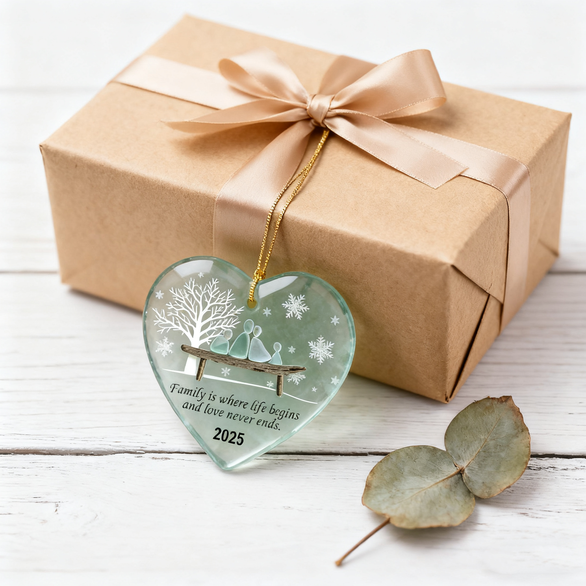 💙🎁 Handmade Heart-Shaped Sea Glass Ornament – Perfect Holiday & Special Occasion Gift