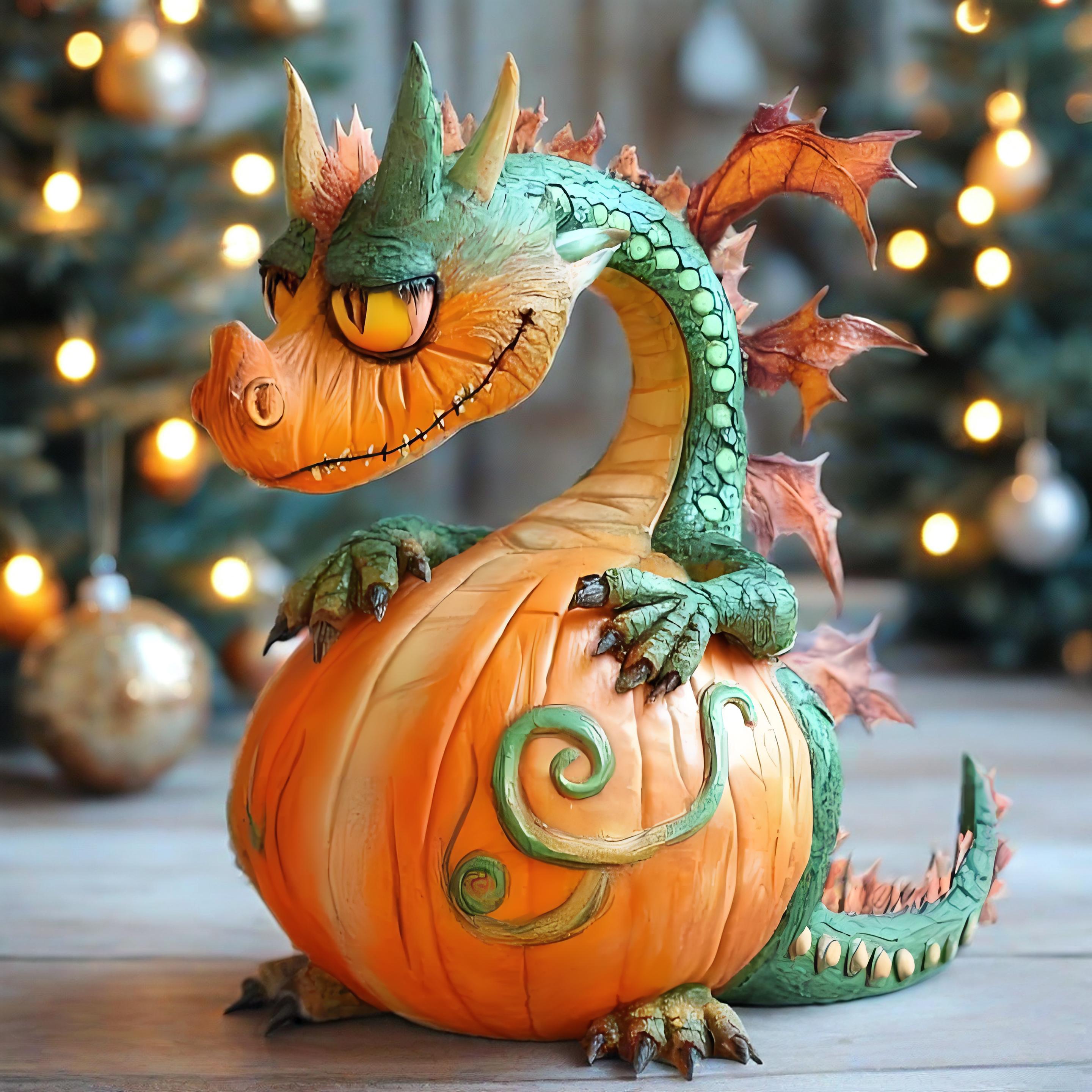 🎁🐉 Pumpkin Dragon – Magical Gift Guardian for Holidays & Special Occasions!