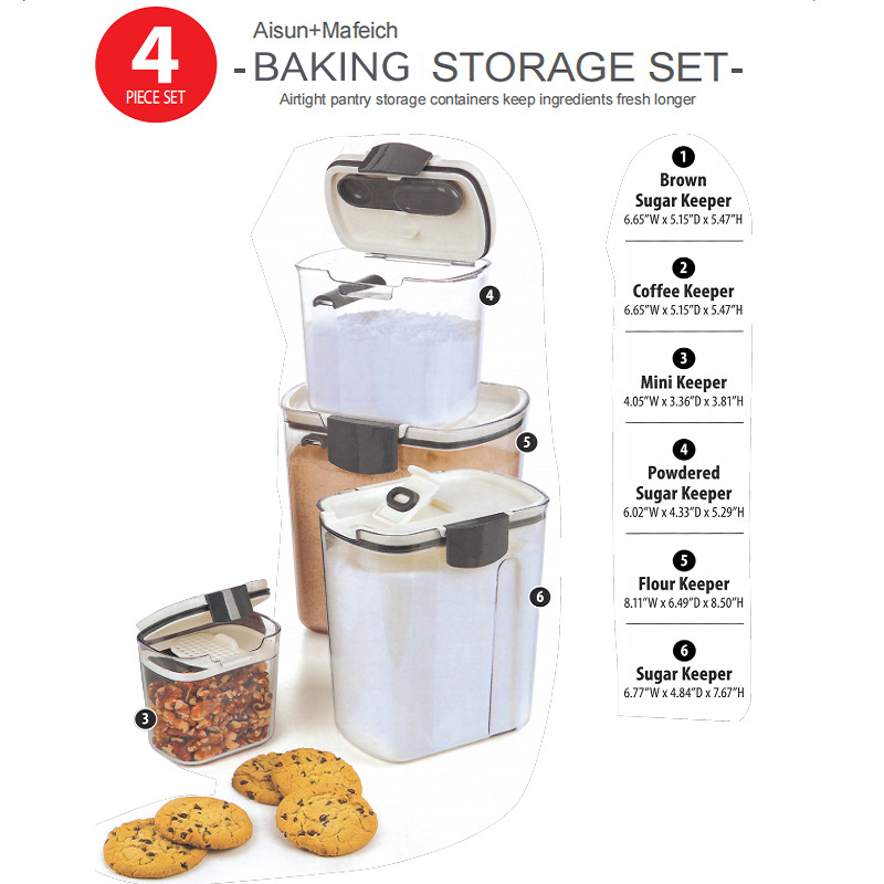 🎁 Perfect Holiday Baking Gift Set - 4/6 Pcs Kitchen Storage Containers 🍪