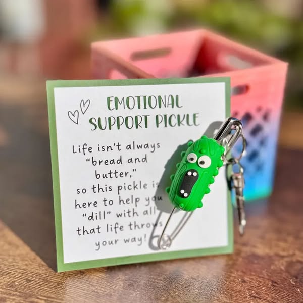 🎁 Emotional Support Pickle Pin - Perfect Gift for Holidays & Special Occasions! 🥒