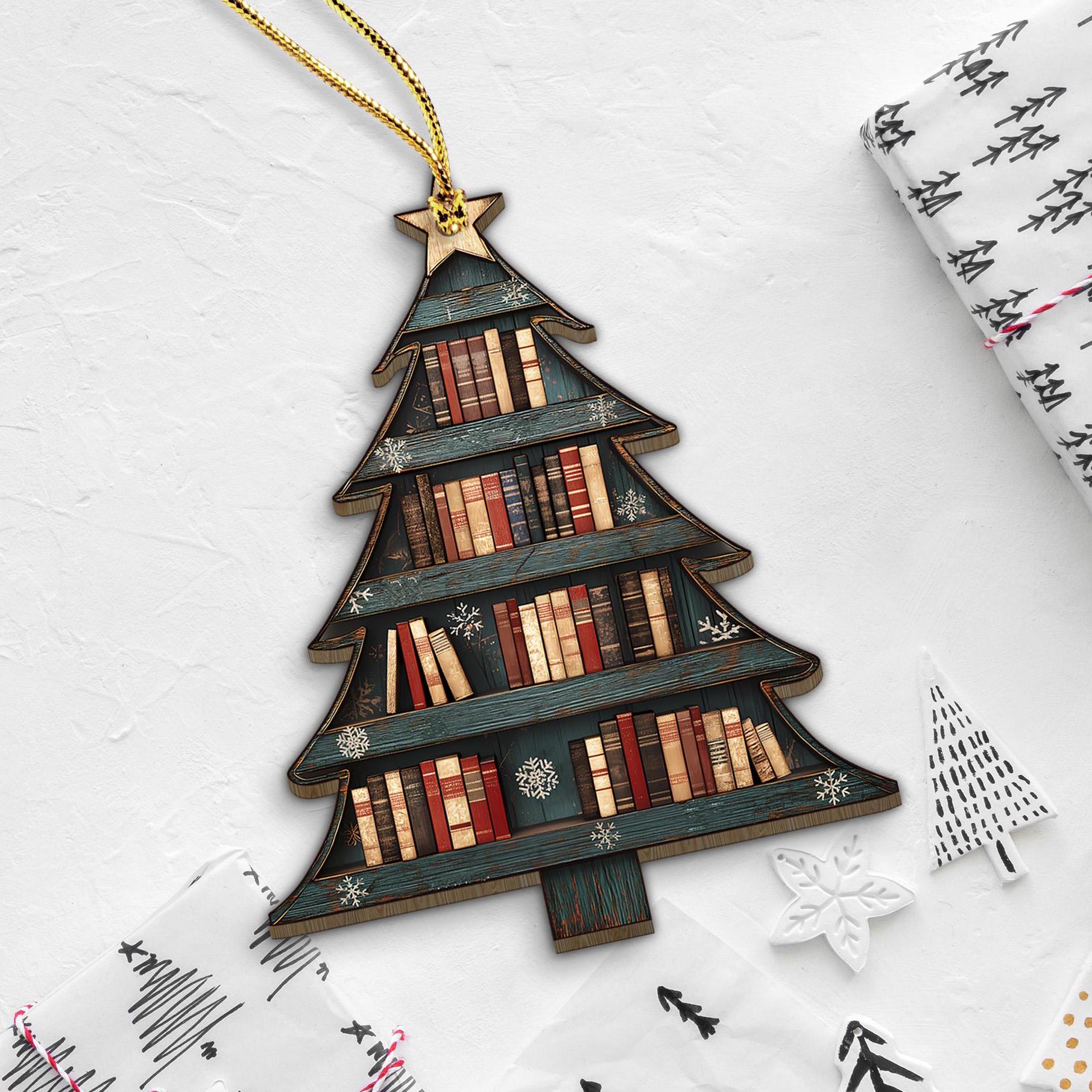 🎄📚 Festive Book Tree Ornament - Perfect Holiday Gift for Book Lovers, Book Club & Book Exchange 🎁