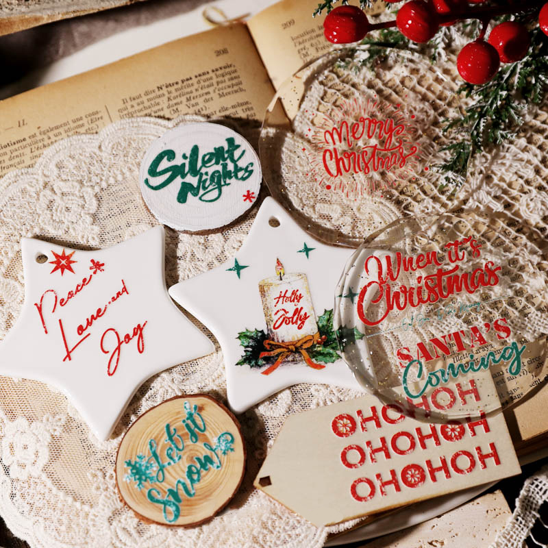 🎁✨ Yuletide Memories Crystal Rub-on Stickers - Perfect Holiday & Special Occasion Gift!
