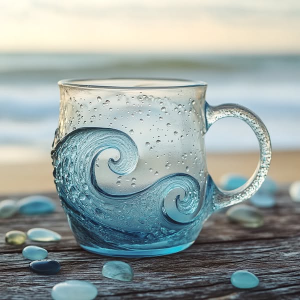 🎁🌊 Sea Glass Wave Mug – Perfect Holiday & Special Occasion Gift!