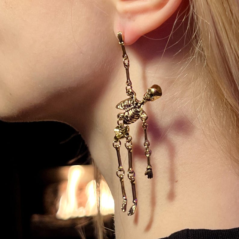 🎁💀 Punk Gothic Skull Earrings – Perfect Halloween Gift Set (2-Pack) for Special Occasions