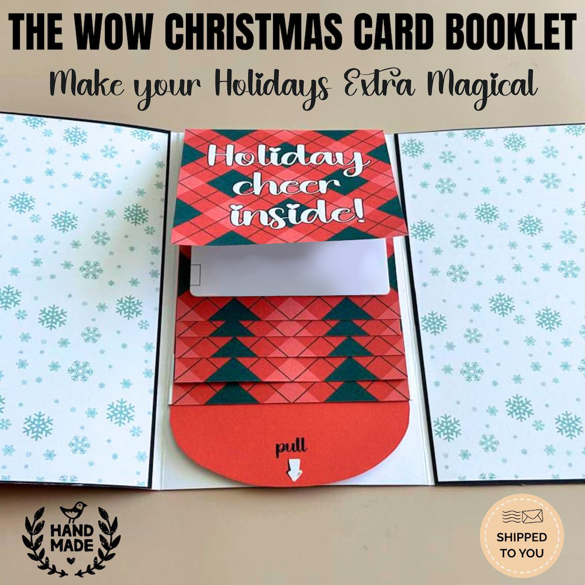 🎁✨Christmas Gift Card Holder Book - Handmade Holiday Present for Special Occasions, Festive & Heartfelt Gifting🎄