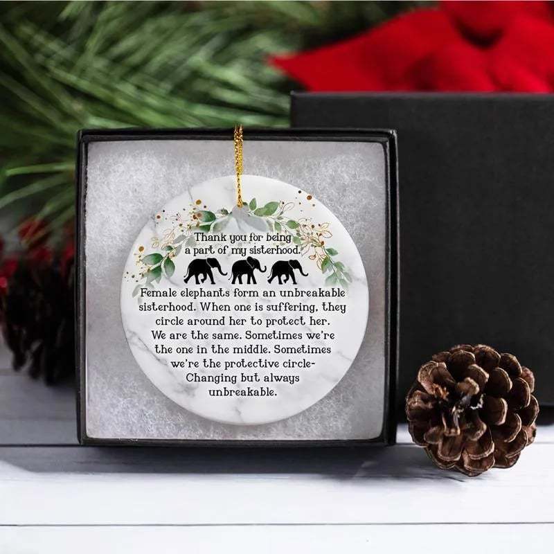 🎁🐘 Elephant Friendship Ornament – Perfect Christmas & Holiday Gift for Special Occasions