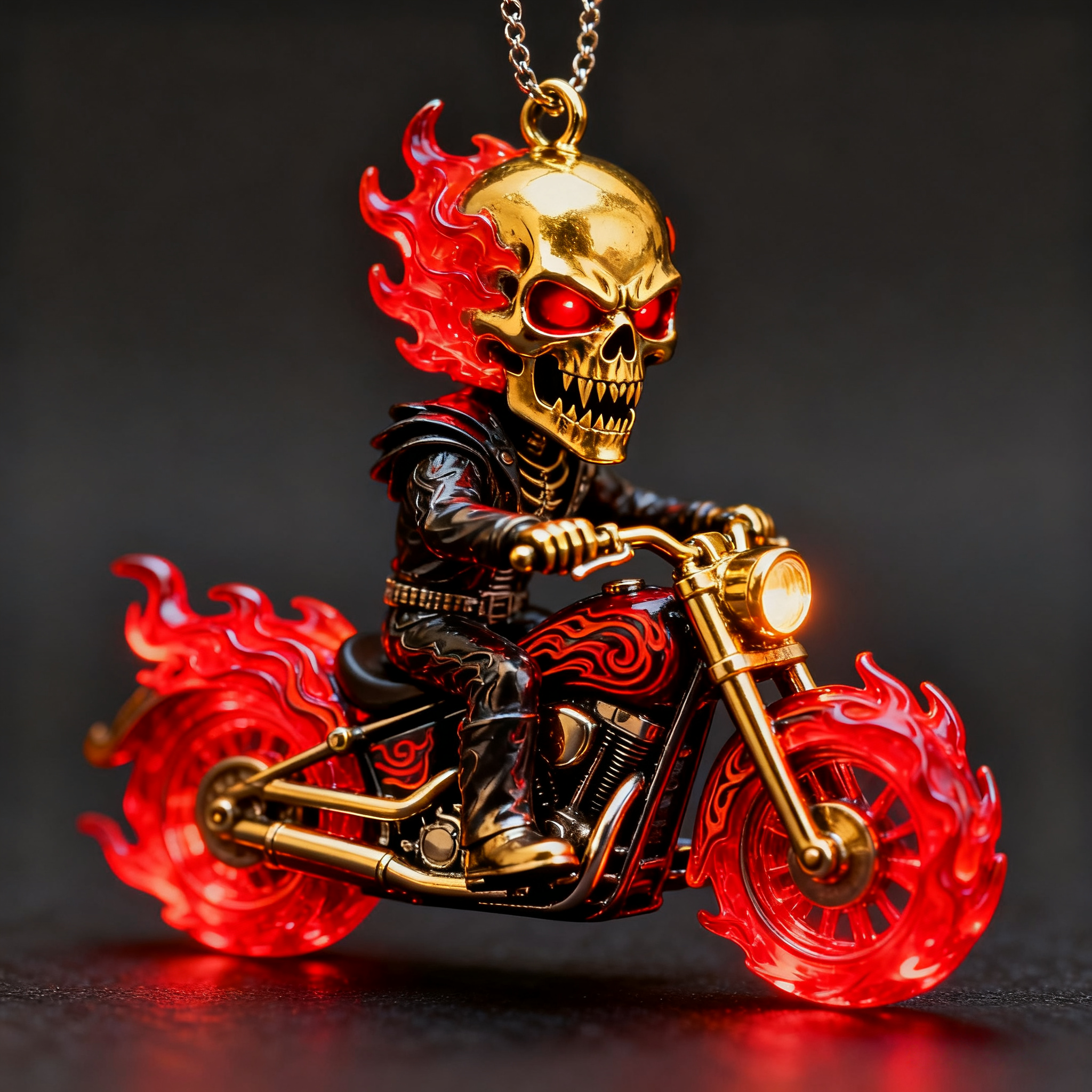 🔥 Blazing Skull Biker Ornament - Perfect Holiday & Special Occasion Gift 🎁
