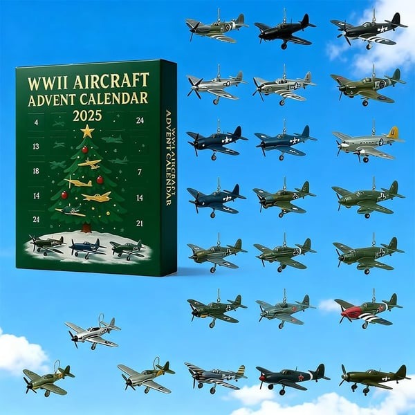 🎁✈️ WWII Aircraft Advent Calendar 2025 – 24 Days of Iconic Warbirds – Perfect Holiday & Special Occasion Gift